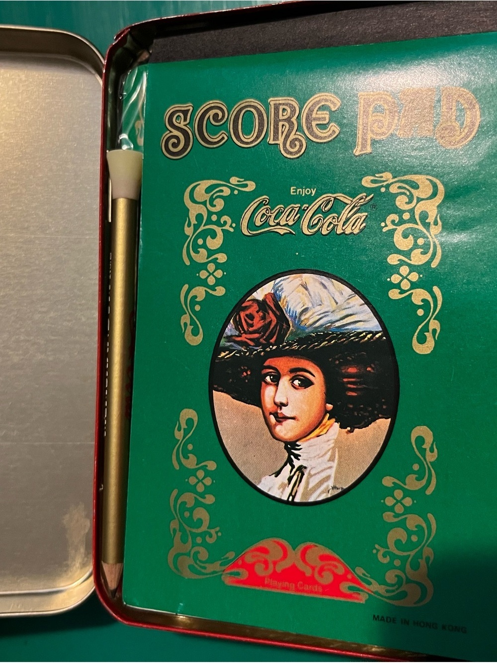 NOS Vintage Coca Cola Red Tin and Playing Card Set - Picture 5 of 12